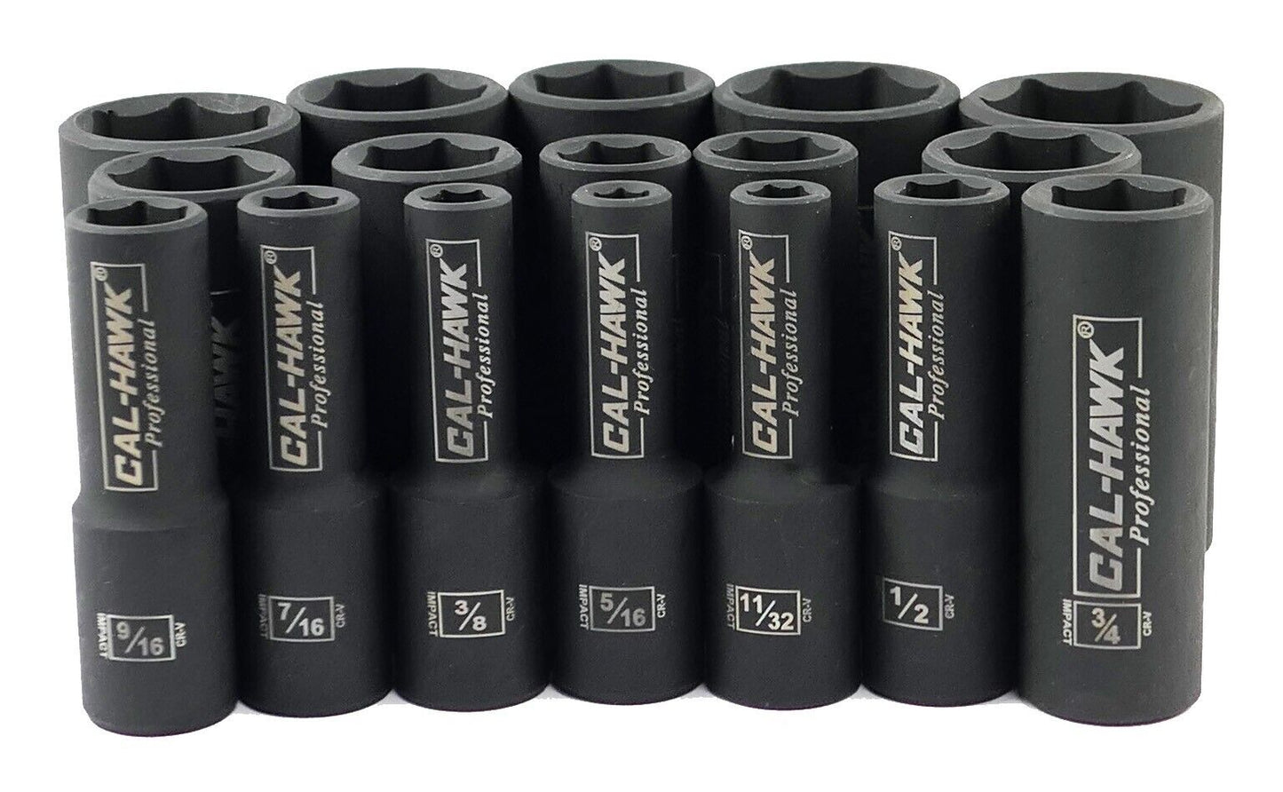 1/2 Inch Drive Deep Impact Socket Set (17-Piece - SAE) - skyhawktools