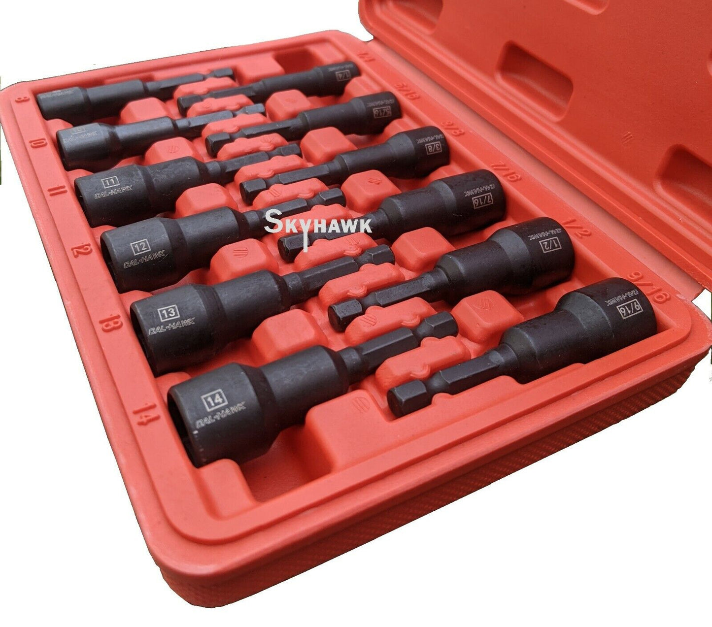 12 Pc Impact Duty Magnetic Nut Setter Driver Metric SAE Quick Release/Change Set