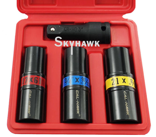 Cal-Hawk 4 Pc. 1/2" Drive Flip Impact Socket Set - skyhawktools