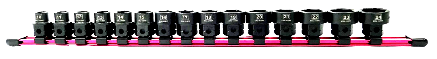 1/2 Inch Drive Low-Profile Impact Socket Set (15-Piece - Metric)