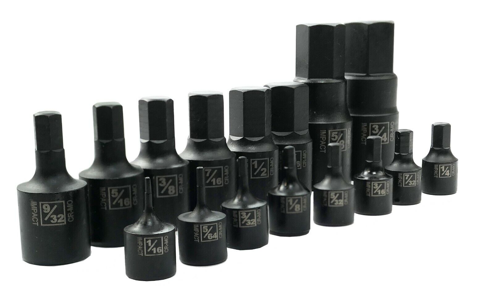 1/4 Inch / 3/8 Inch / 1/2 Inch Drive Hex Bit Impact Socket Set (16-Piece - SAE) - skyhawktools