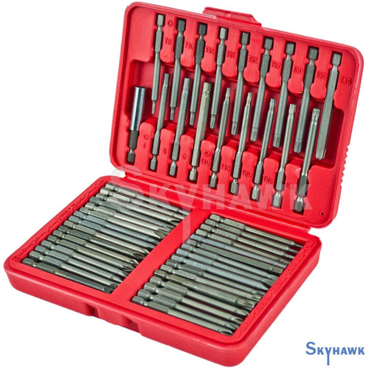 50pc Long Security Bit Set Tamper Proof Torx Tri Star Pozi Torque Hex Phillips..