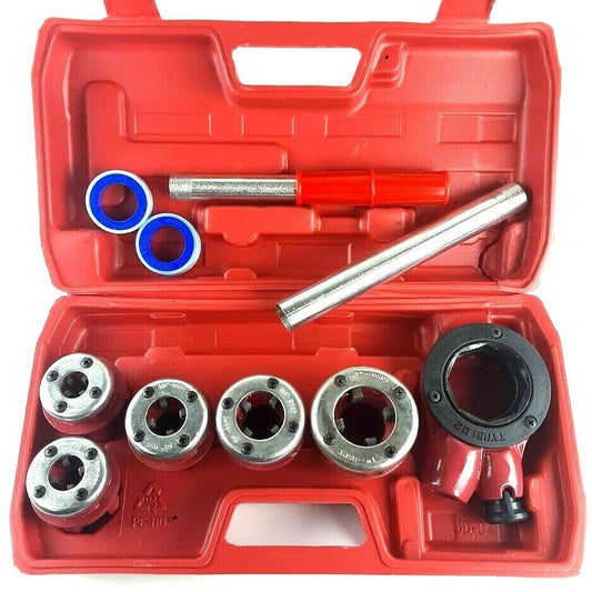 Ratchet Pipe Threader Set w/5 Stock Die Sizes(1/4"-1") And 2PC PTFE Seals tapes