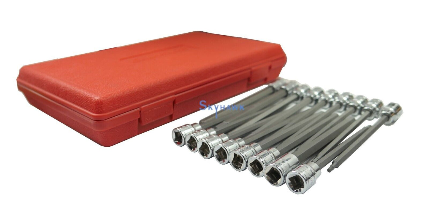 3/8 Inch Drive Long Hex Bit Socket Set (17-Piece - SAE / Metric)