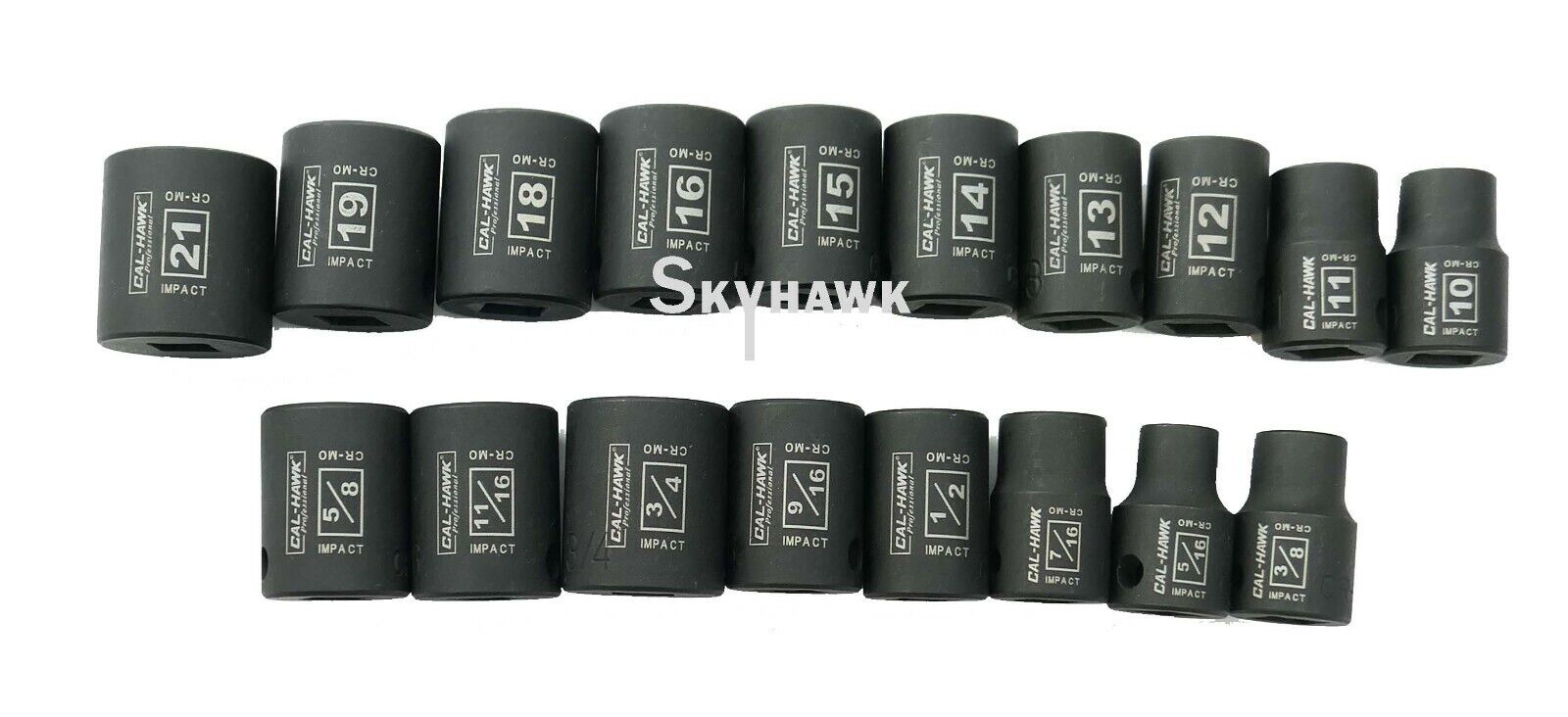 3/8 Inch Drive Deep / Standard Impact Socket Set (47-Piece - SAE / Metric) - skyhawktools