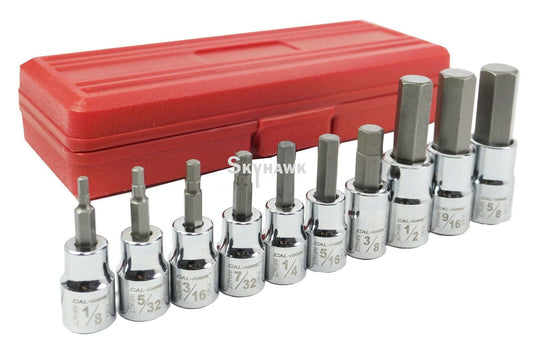 3/8 Inch / 1/2 Inch Drive Hex Bit Socket Set (10-Piece - SAE)