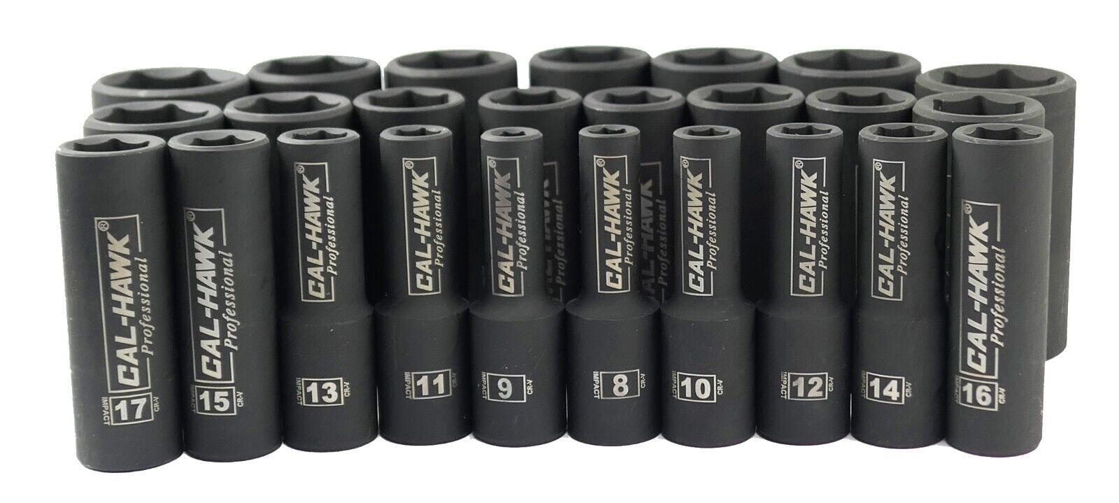 1/2 Inch Drive Deep Imapct Socket Set (25-Piece - Metric) - skyhawktools