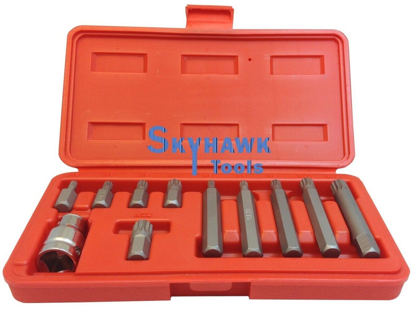 Cal Hawk Tools ASDSB11P 12 Point Spline Bit Set (11 Piece) - skyhawktools