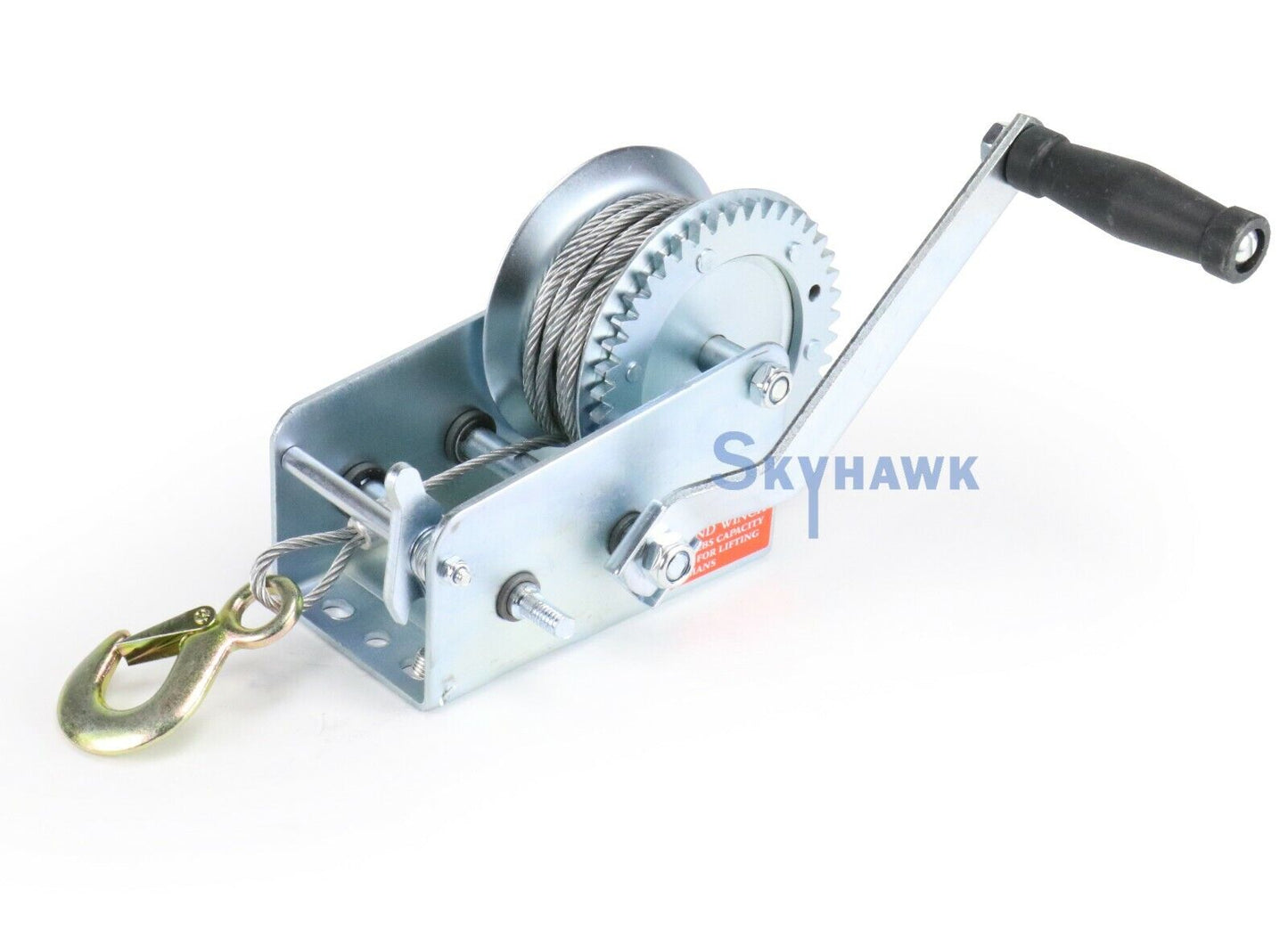 1 T 2000lb Boat Winch 10m Steel Cable w/2-Speed 8:1 + 4:1 Gear Hand Crank Towing - skyhawktools