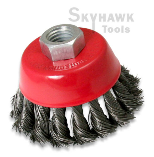 3" Knot Type Fine Wire Cup Brush 5/8" Arbor - skyhawktools