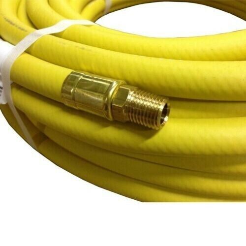 USA Continental 3/8" x 25 FT x 1/4" NPT Air Compressor Rubber Air Hose-Yellow