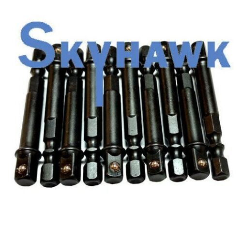 10 Pc 1/4" Dr x 1/4" Quick Change x 2.5" Power/Impact Drill Bit Socket Extension