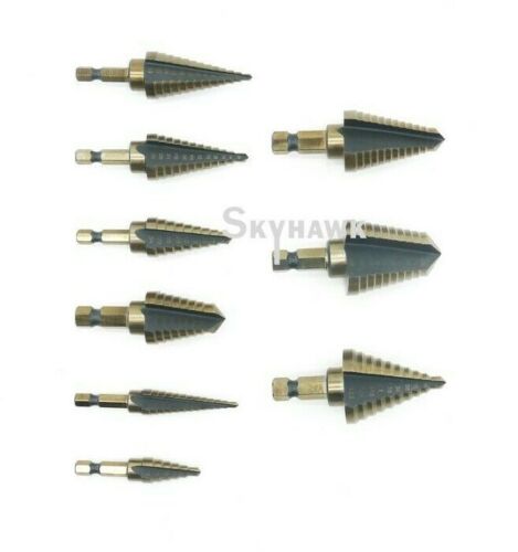 9-PC HSS Cobalt-Coated Quick-Release Step Drill Set