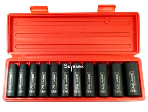 1/2 Inch Drive Deep Impact Socket Set (11-Piece - Metric) - skyhawktools