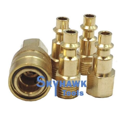 5pc Solid Brass Quick Coupler Set Air Hose Connector Fittings 1/4 NPT Tools