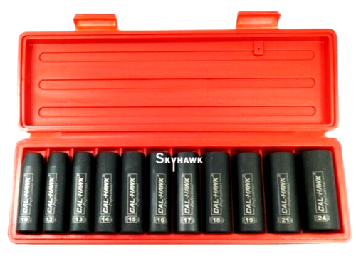 1/2 Inch Drive Deep Impact Socket Set (11-Piece - Metric) - skyhawktools