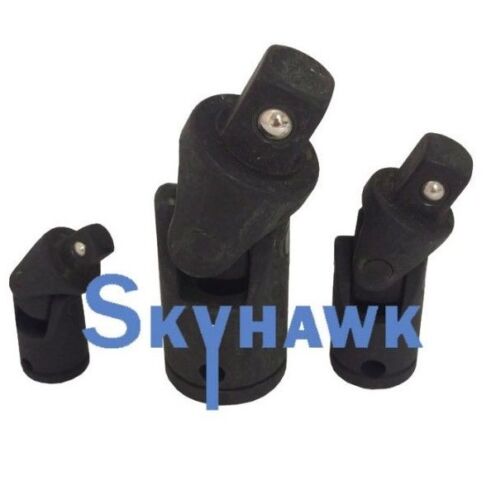 New 3 Pc Swivel Universal Air Impact Joint Sockets Set 1/4 3/8 1/2"